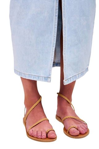 Sandálias Gregas Antigas - Sandálias Femininas Eleftheria em Couro Napa