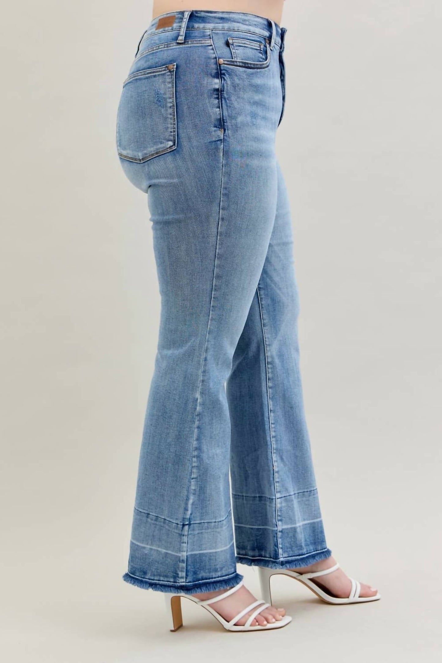 Judy Blue - High Waist Tummy Control Release Hem Flare Stretchy Jeans - Plus