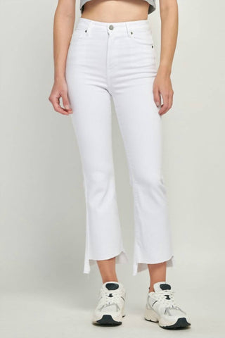 Oculto - Calça Jeans Cropped Happi de Cintura Alta Feminina