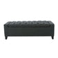 Contemporary Storage Ottoman With Tufted Top - Dark Gray