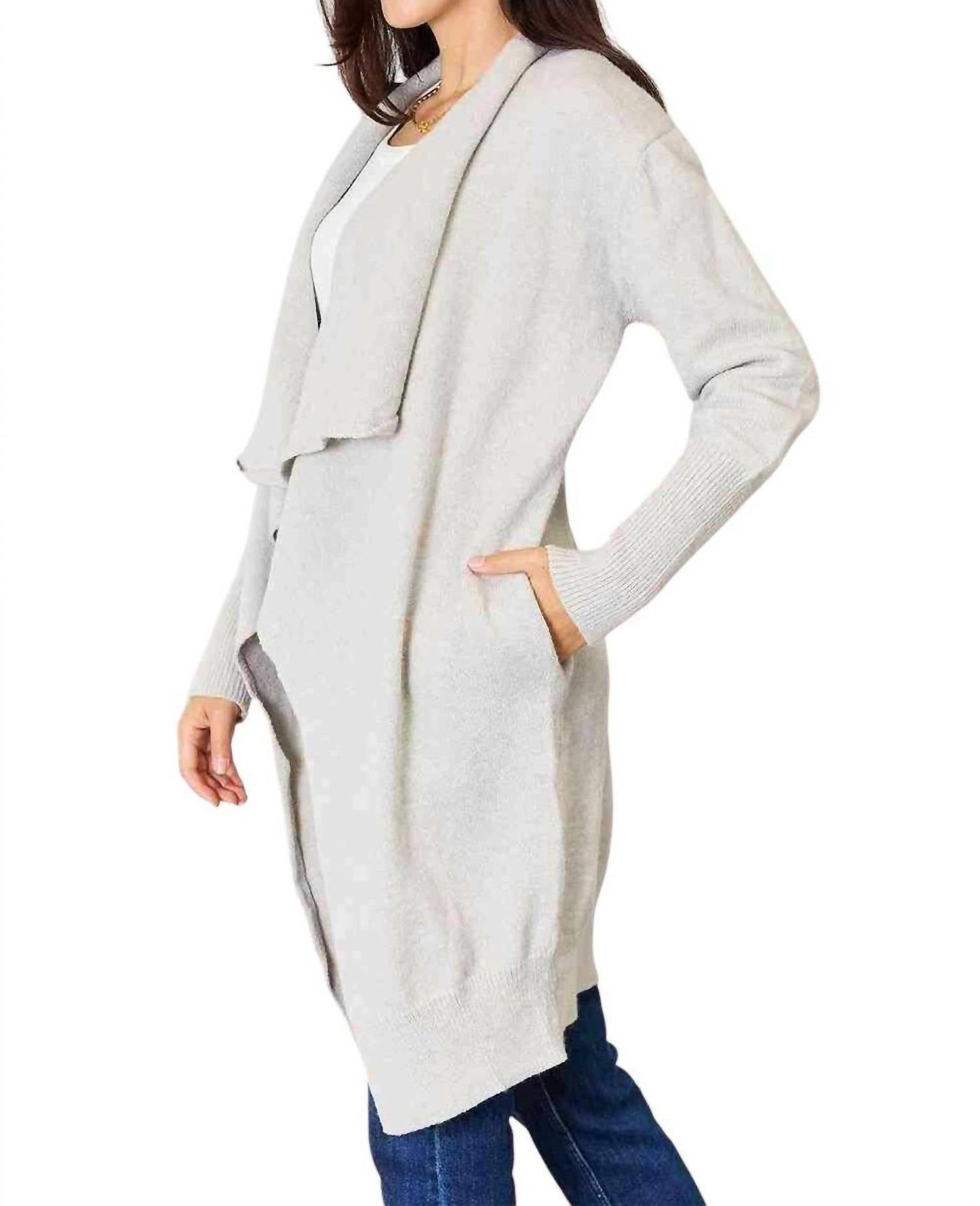Double Take - Luxurious Pocketed Duster Cardigan