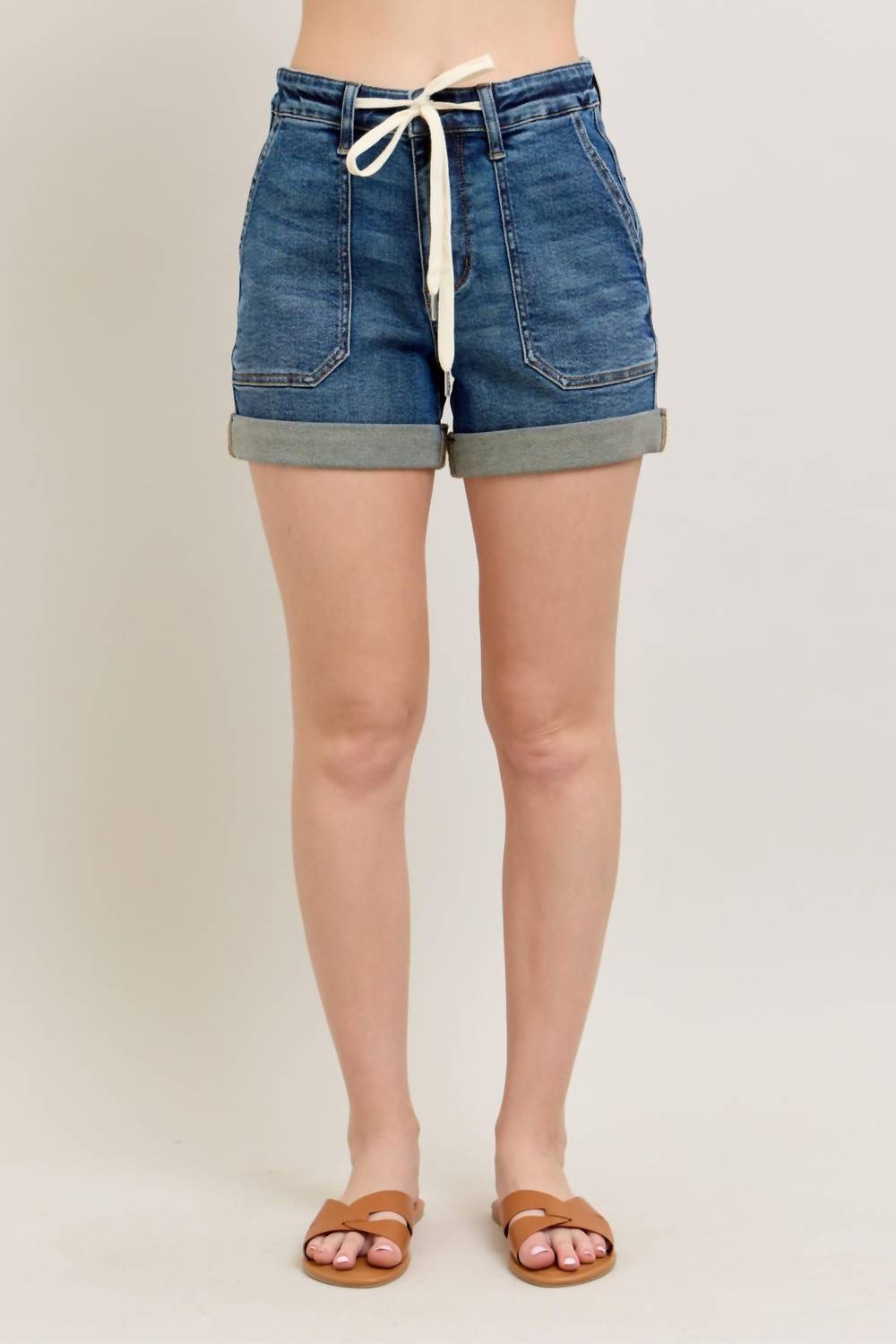 Judy Blue - High Waist Cuffed Jogger Denim Short