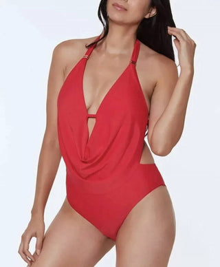 Bar Iii - Top de natação estilo tankini com decote profundo e alças finas