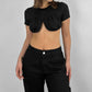Mimosa - Crew Neck Cropped Underwire Tee