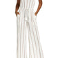 Elan White Stripe Swim Cover-Up Jumpsuit - XSmall