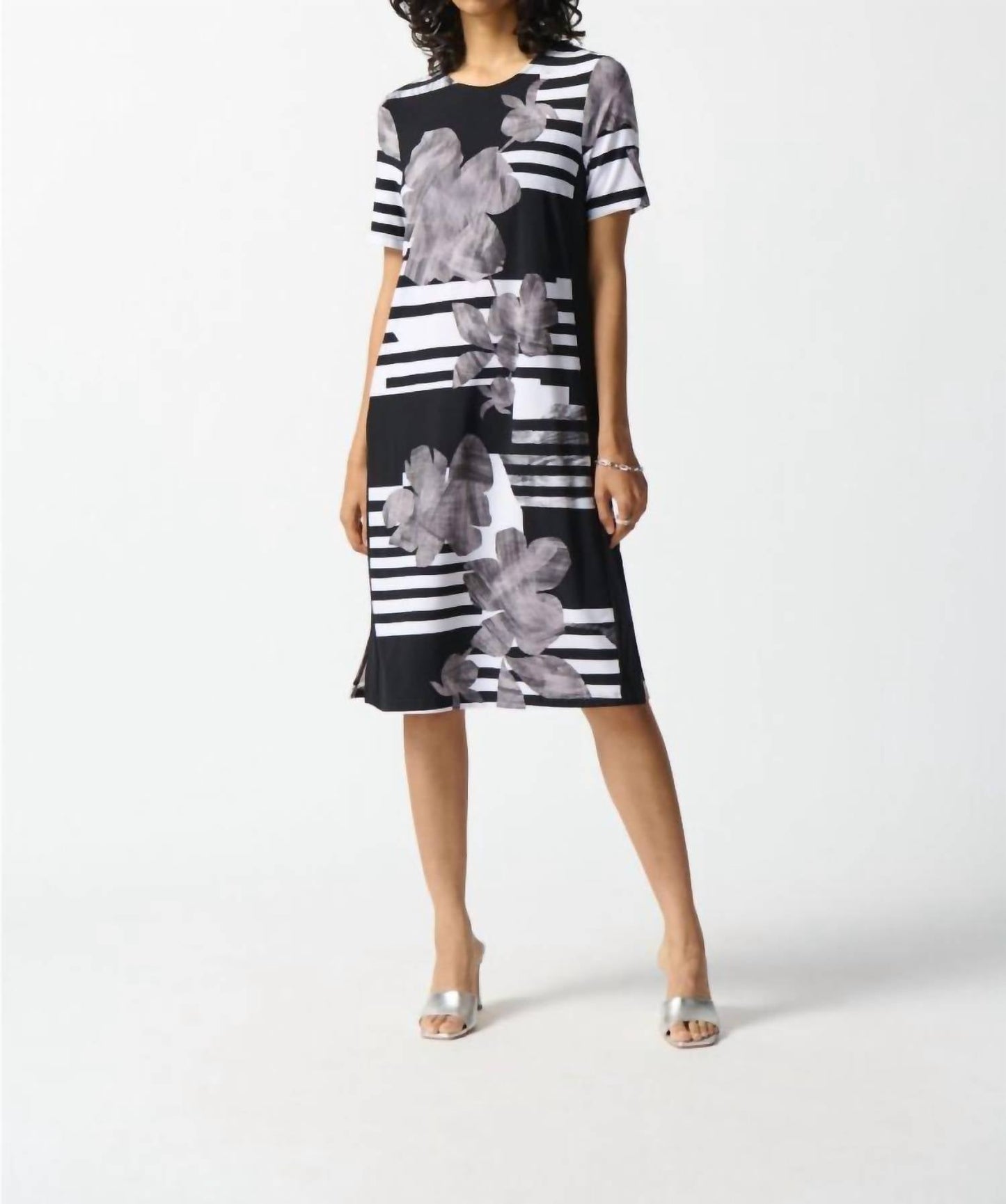 Joseph Ribkoff - Floral Stripe Print Dress