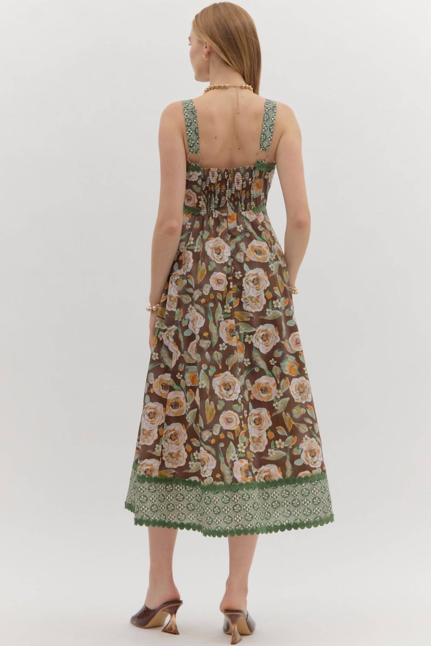 Entro - Floral Print Midi Dress