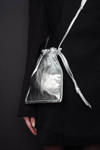 Lemiz - Bolsa feminina mini Bowie com cordão e tiracolo de couro