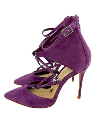 Schutz - Sapatos Femininos de Camurça, Couro, Bico Fino, Salto Agulha
