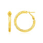 14k Yellow Gold Petite Twisted Round Hoop Earrings