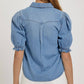 Risen - Puff Sleeve Denim Shirt