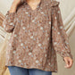 Entro - Ruffle & Floral Blouse - Plus