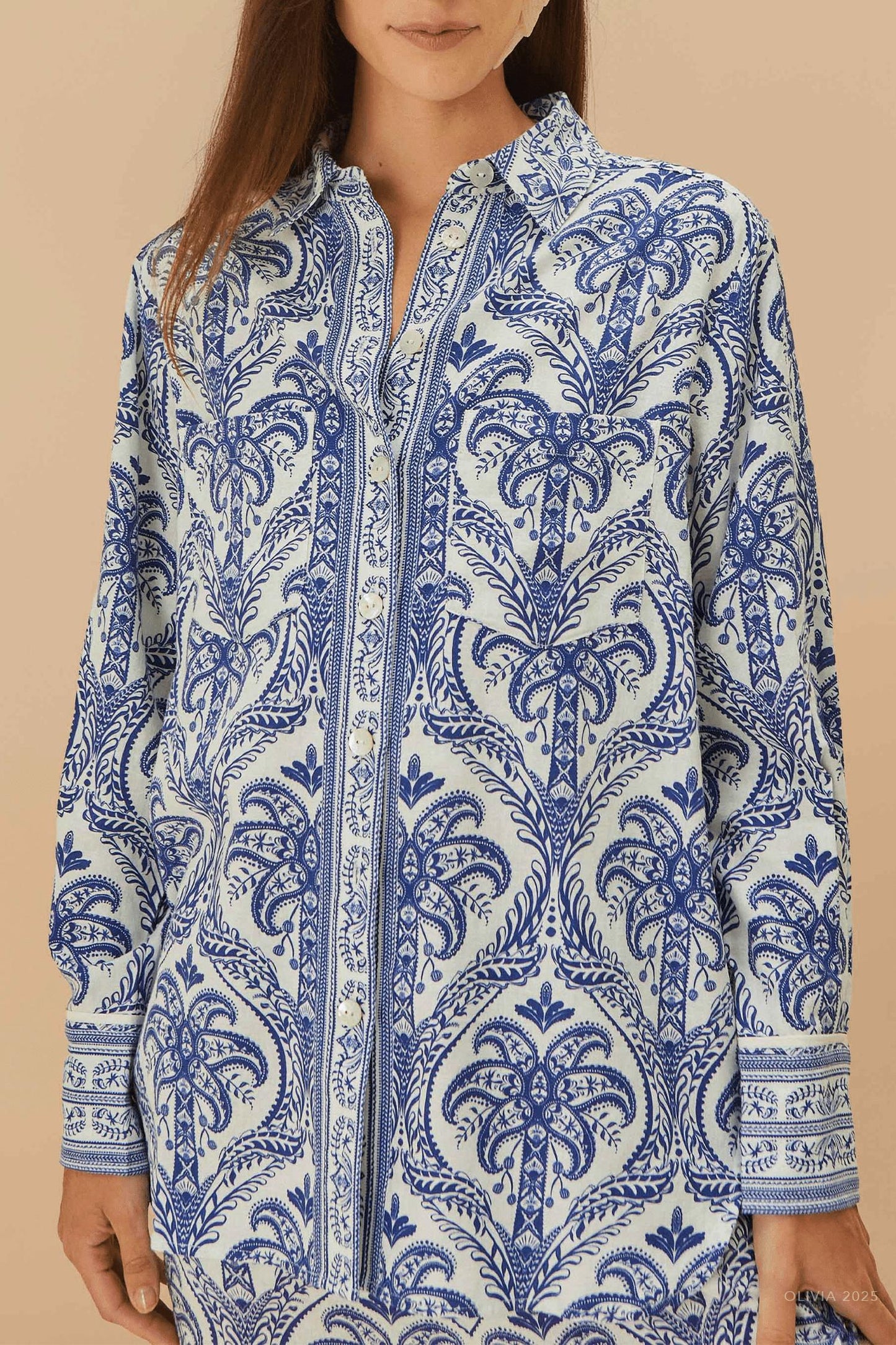 Farm Rio - Tropical Cameo Pajama Shirt