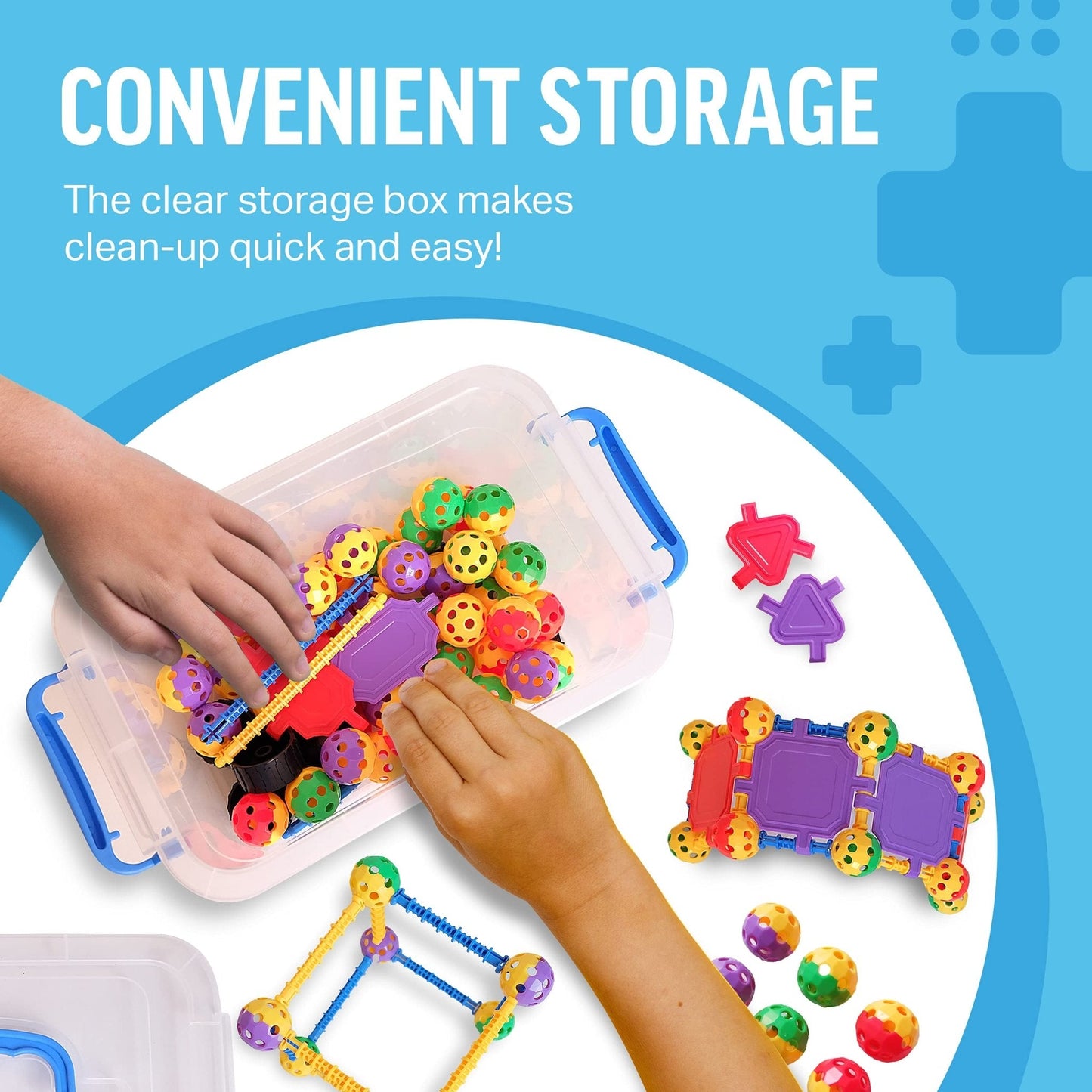Kit de blocos de construção educativos - 176 peças (idades de 4 a 8 anos) 