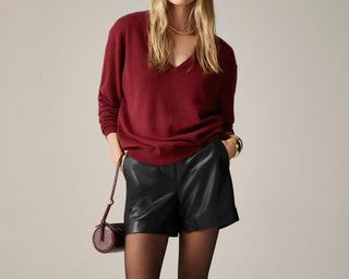 J.Crew - Suéter de cashmere com decote em V relaxado
