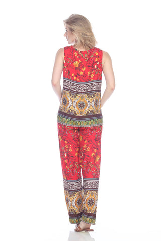 Paparazzi - Blusa com decote redondo e estampa de rayon