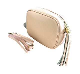 Cadenza Itália - Bolsa transversal feminina de couro estilo câmera