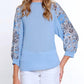 Multiples - Cuffed Raglan 3/4 Sleeve Scoop Neck Top