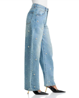 Steve Madden - Fianna Embellished High Rise Barrel Jean