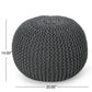 Bordeaux Knitted Cotton Round Pouf - Versatile Ottoman and Floor Cushion