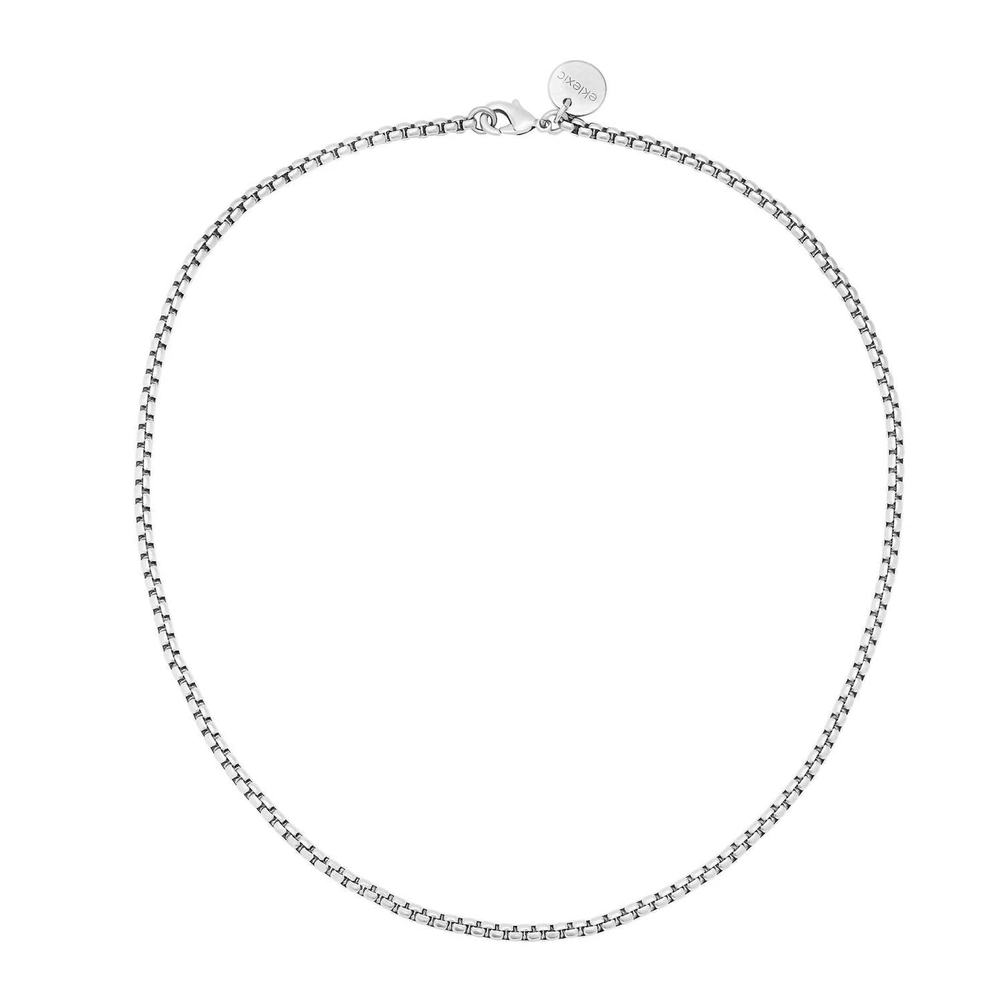 Eklexic - Women's Thin Luciana Box Chain Necklace