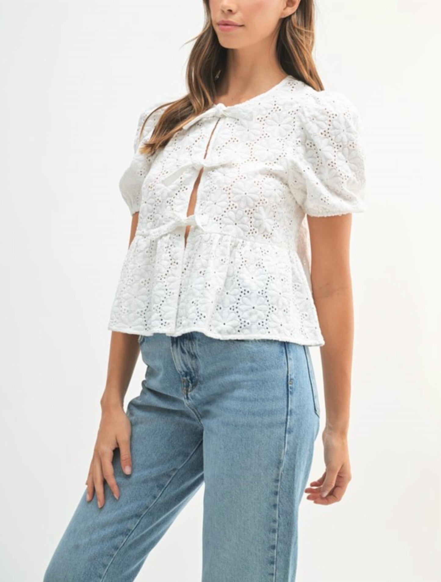 Daisy - Claire Babydoll Front Tie Top