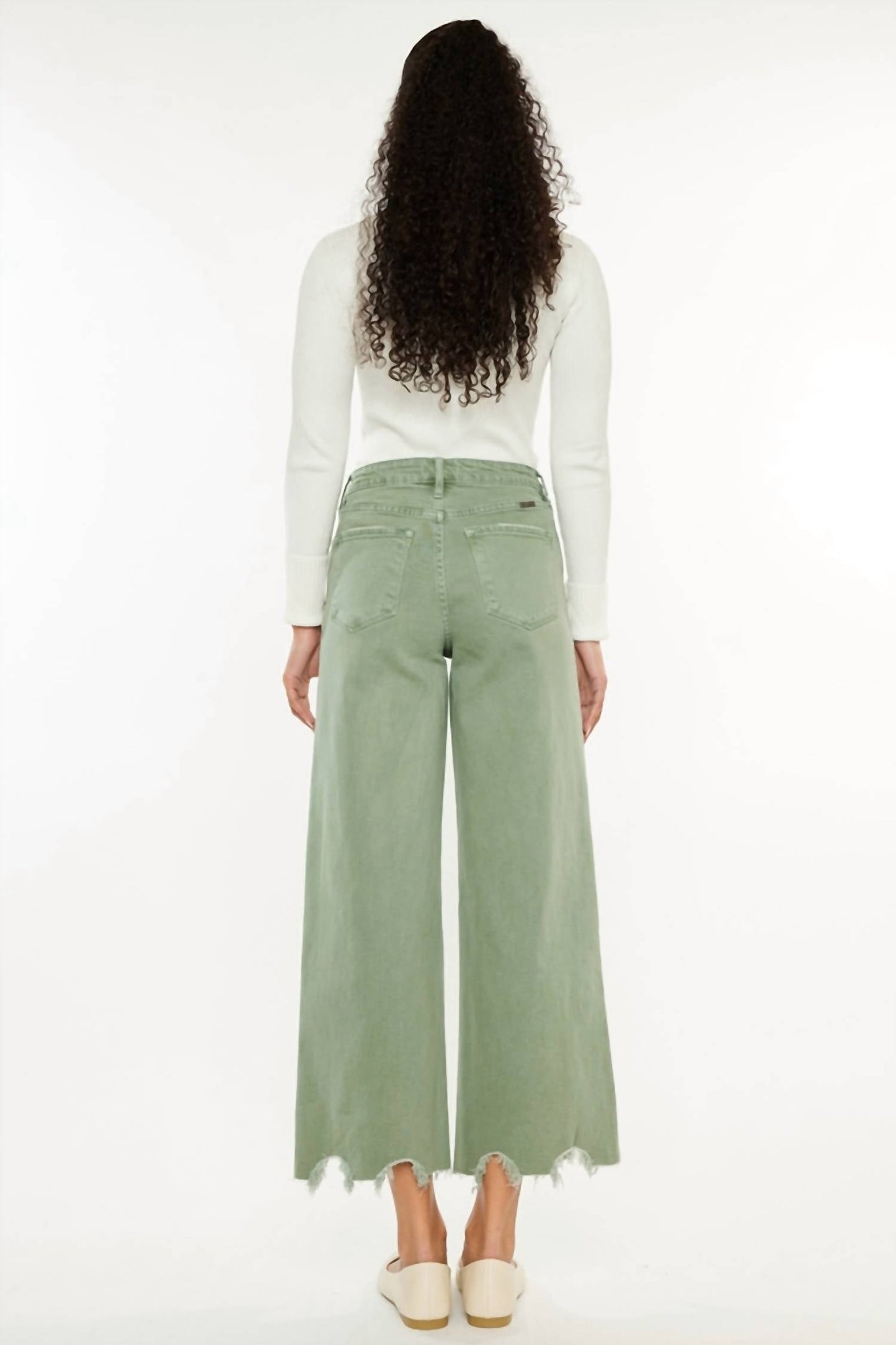 Kancan - High Rise Cropped Wide Leg Jean