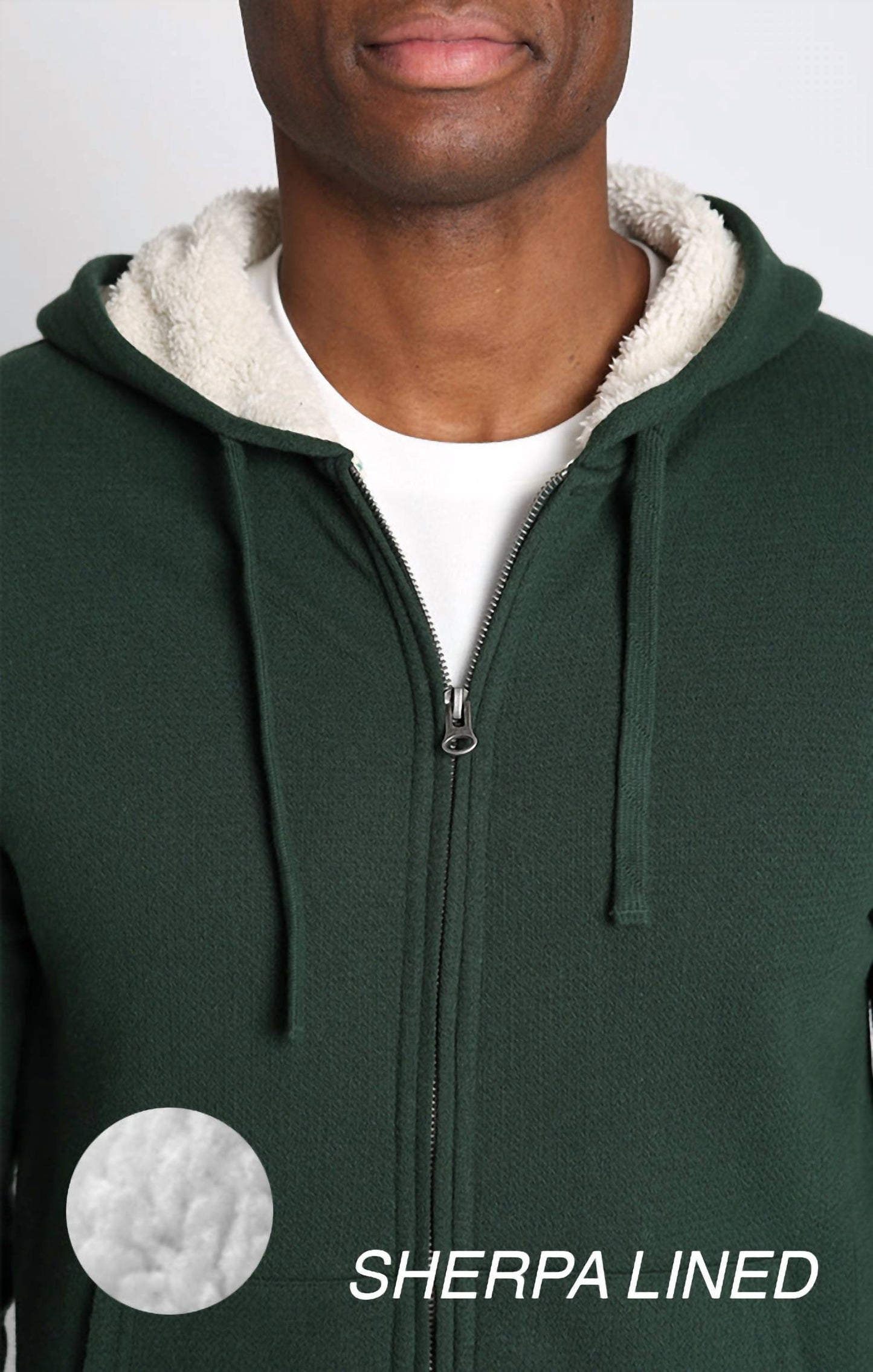 Jachs New York - Recycled Jacquard Sherpa Lined Full Zip Hoodie