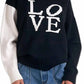 Elan - Crewneck Love Colorblock Sweater