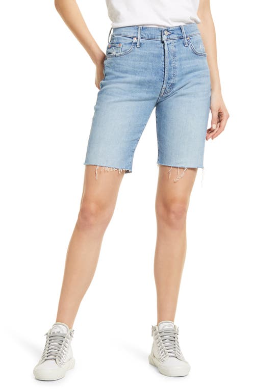 MOTHER The Trickster Fray Hem Denim Shorts in Slay It With Flowers, Size 24