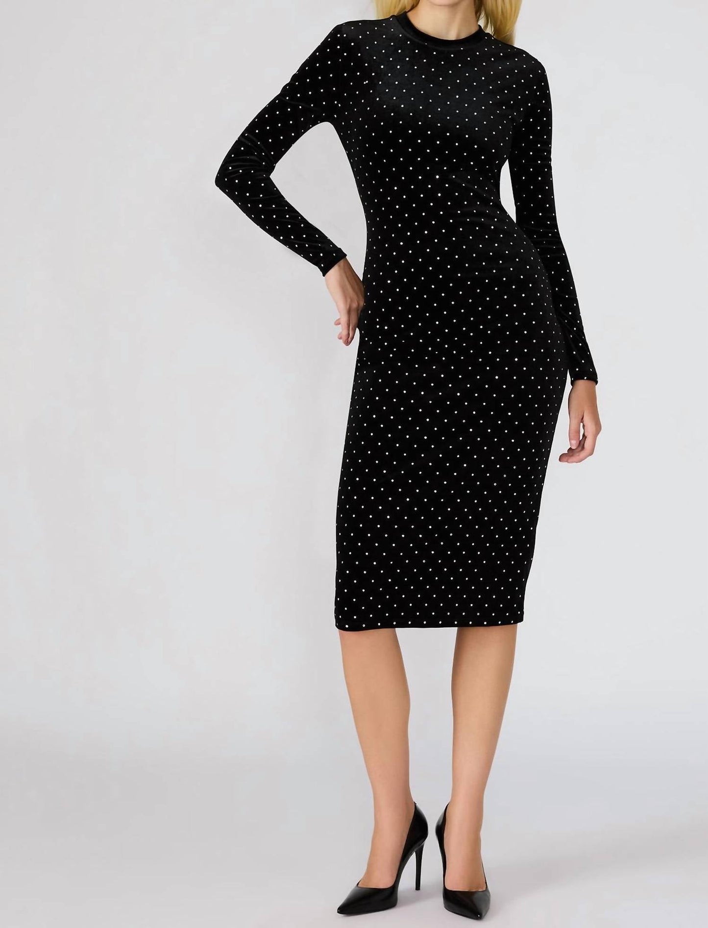 Steve Madden - Hailee Studded Velvet Midi Dress