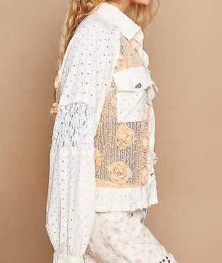 Pol - Blusa com botões e detalhes florais