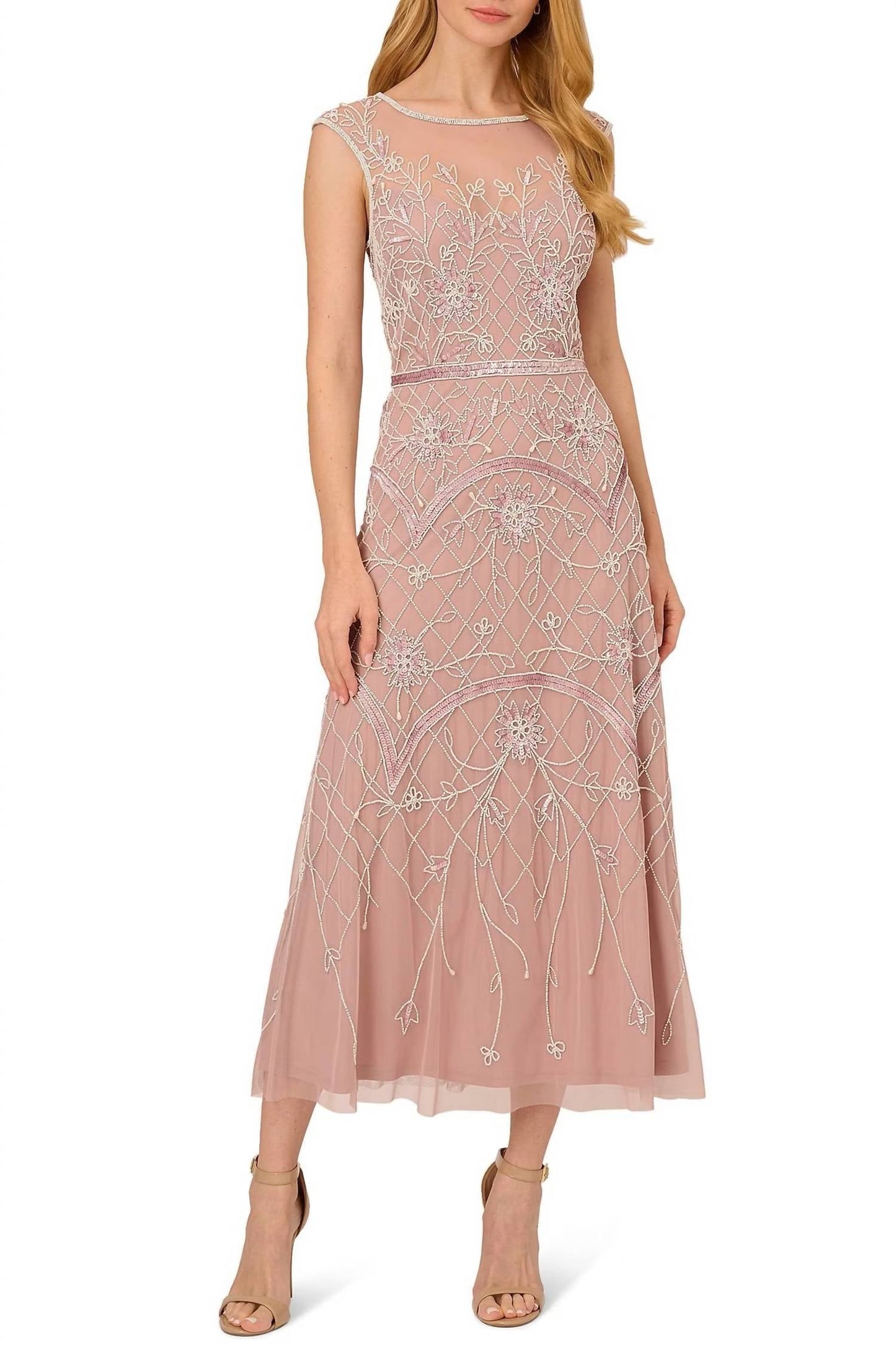 Adrianna Papell - Beaded Midi Dress