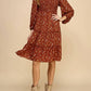 A.U.W. - Tiered Floral Dress With Smocking Long Sleeve