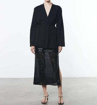 Enza Costa - Soft Crepe Wrap Blazer