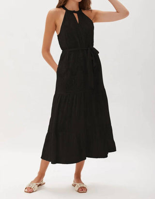 Vestido Halter Bordado Hathaway Ecru