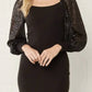 Entro - Ribbed Dress With Sequin Sleeves