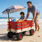 Children's and Garden Wooden Carriage with All-Terrain Inflatable Wheels