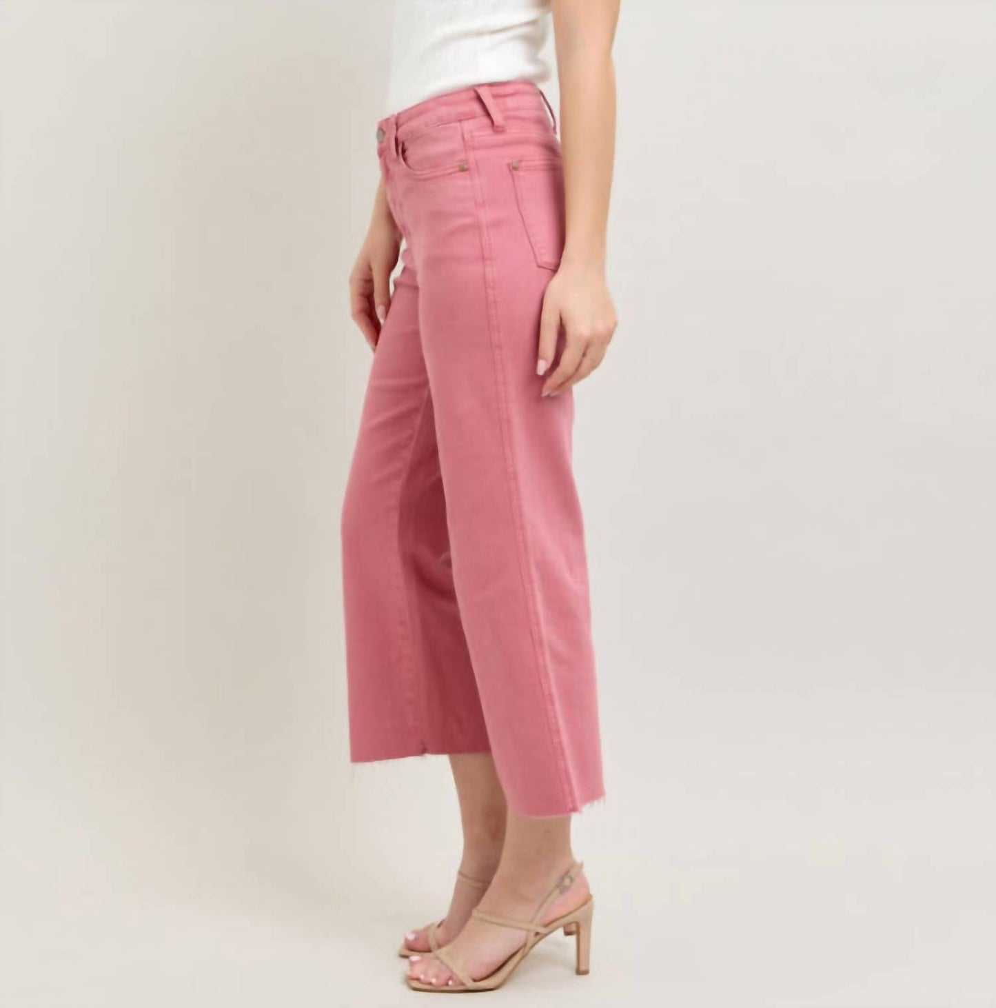 Judy Blue - Women's High Rise Garment Dyed Crop Wide Leg