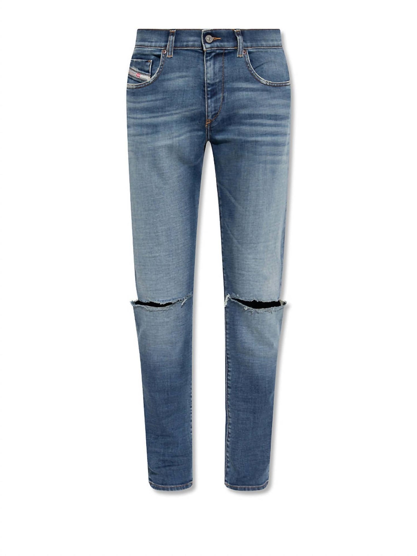 Diesel - D-strukt Ripped Slim Fit Denim Jeans