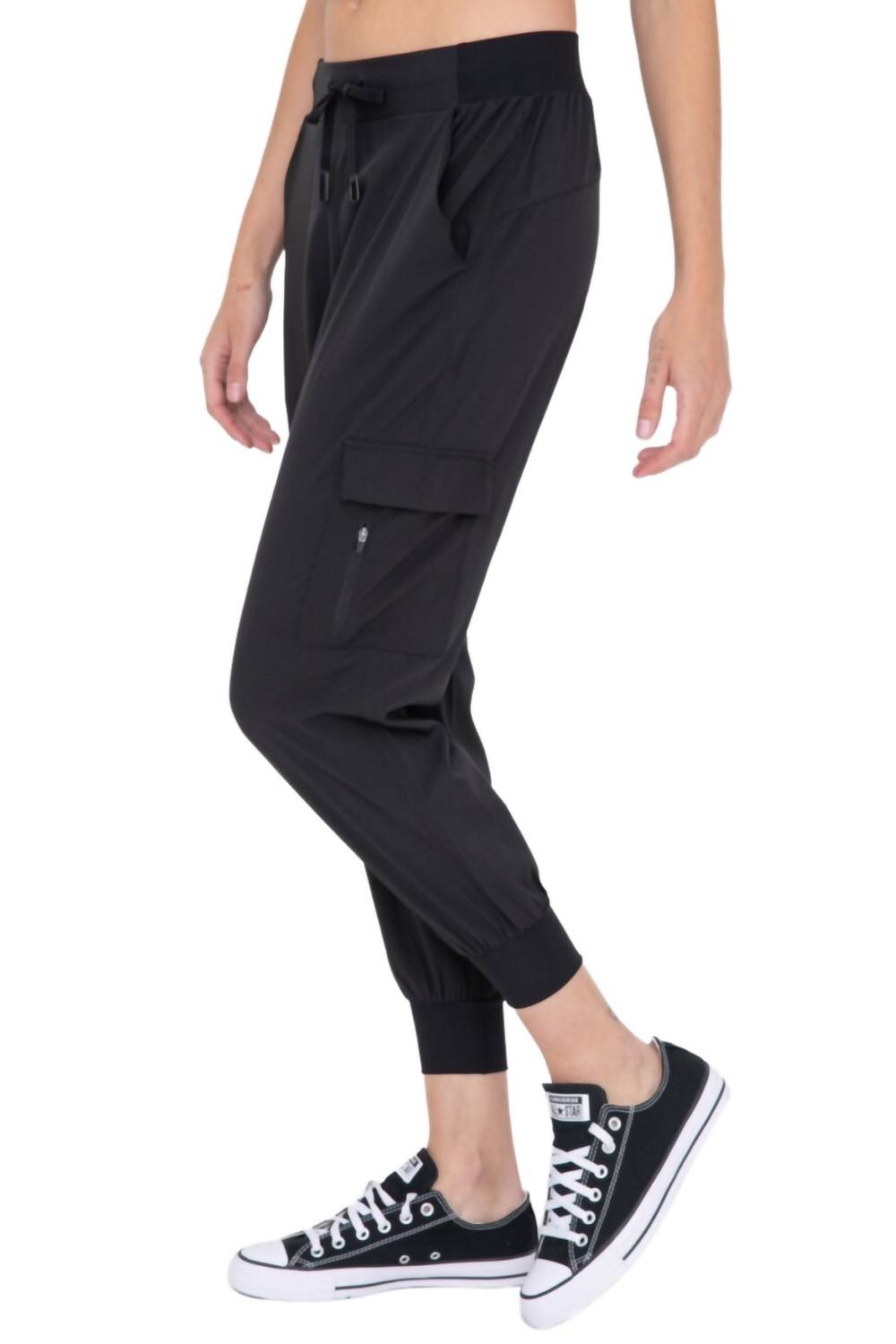Mono B - High Waisted Capri Joggers With Pockets