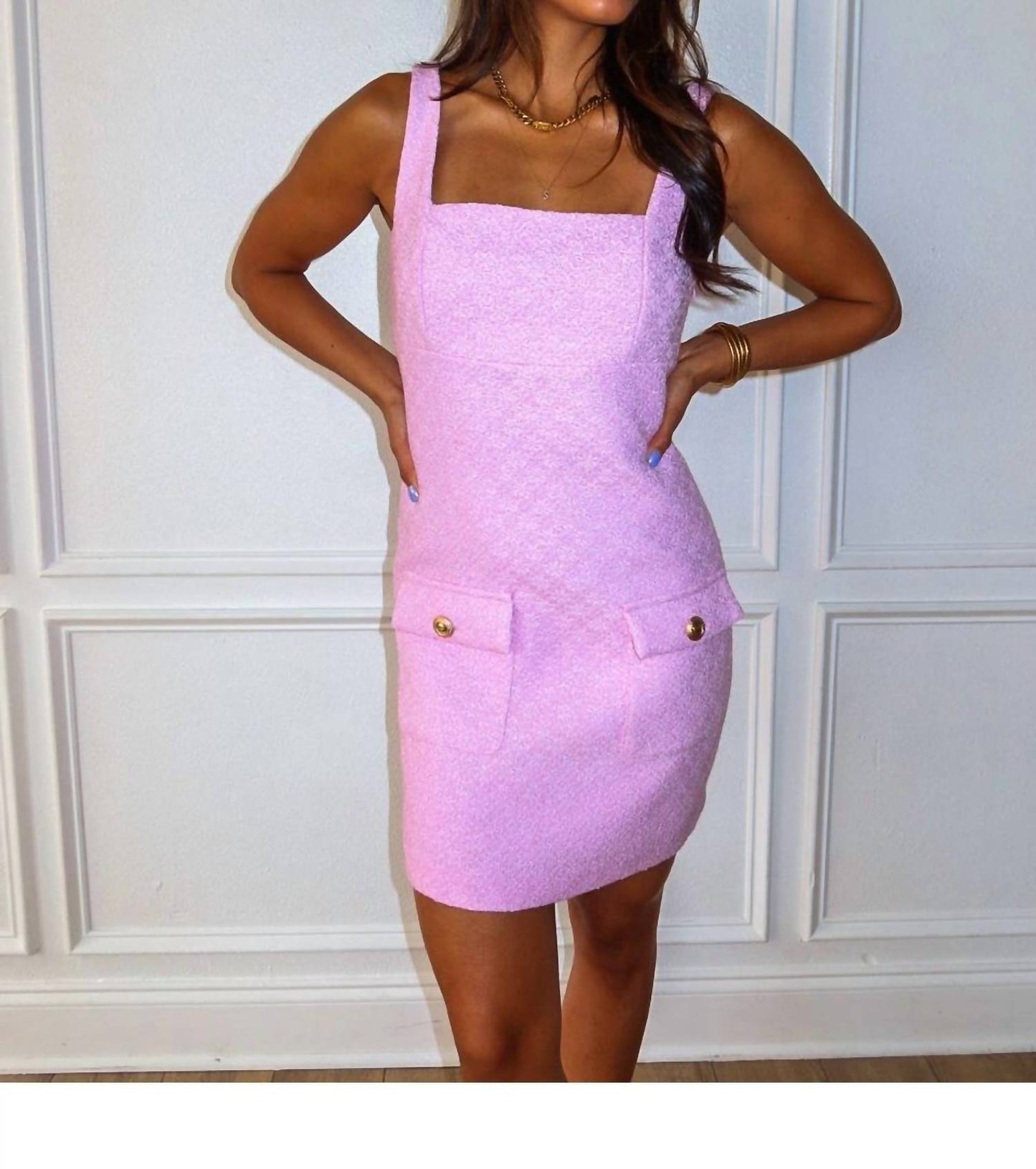 2.7 August Apparel - Elle Tweed Mini Dress