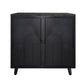Modern Black Wood Storage Cabinet with Embossed Door
