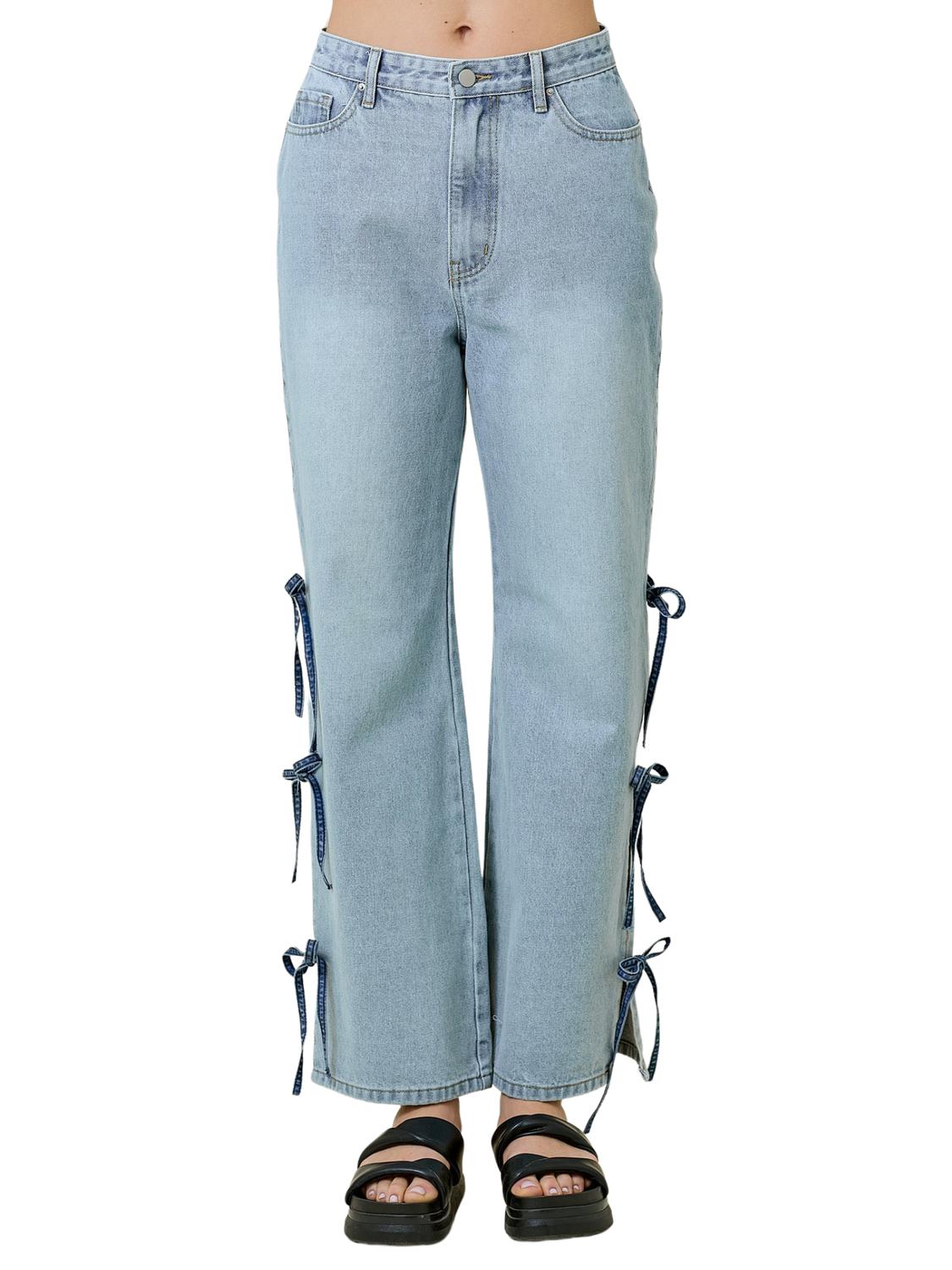 Day + Moon - No Need to Worry Tie Detail Jeans