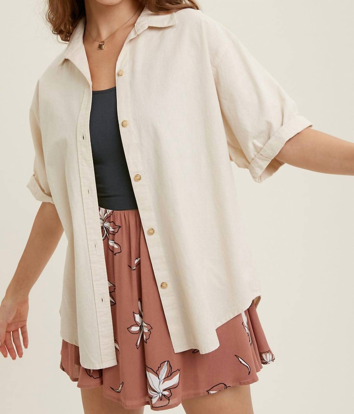 Wishlist - Cuffed Sleeve Button-up Shirt