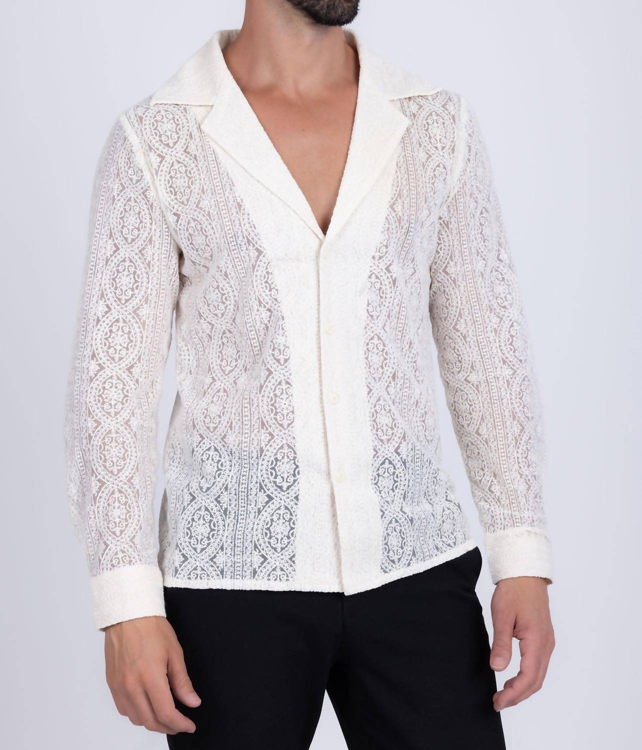 Barabas - Janeiro Embroidered Long Sleeve Shirt