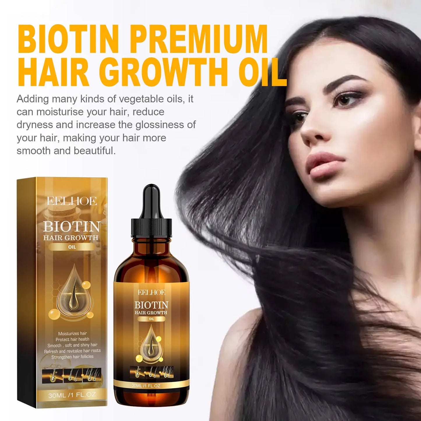 Eelhoe Biotin Hair Growth Oil with Rosemary and Castor Oil