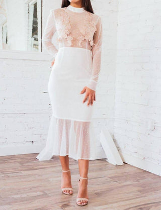 Ariti Kaziris - Long Sleeve Sheer Lace Dress