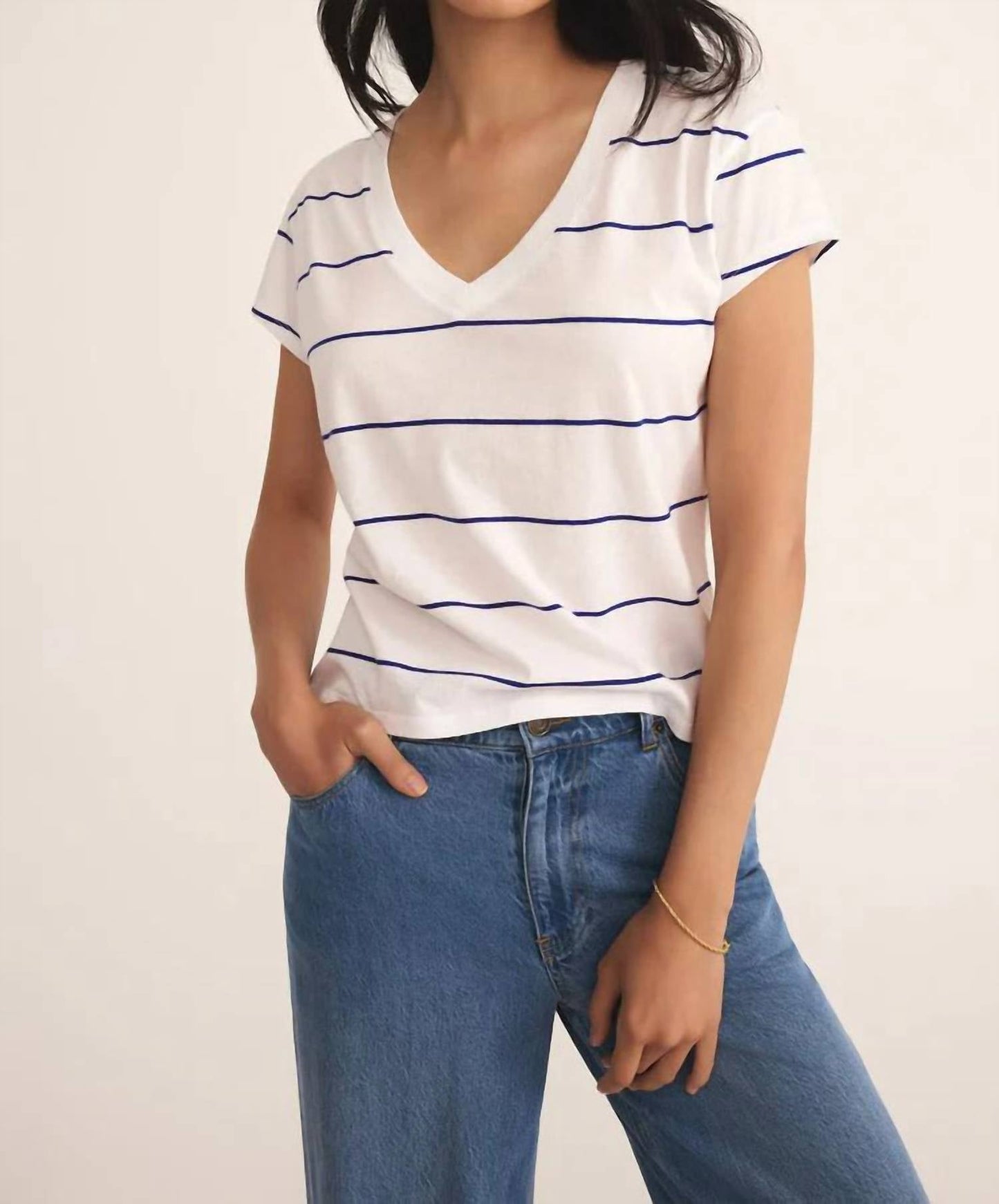 Z Supply - Striped Modern V-neck Tee
