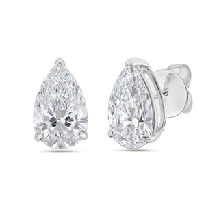 Diana M Jewels - 12.00 Cts Lab Grown Pear Cut Stud Earrings